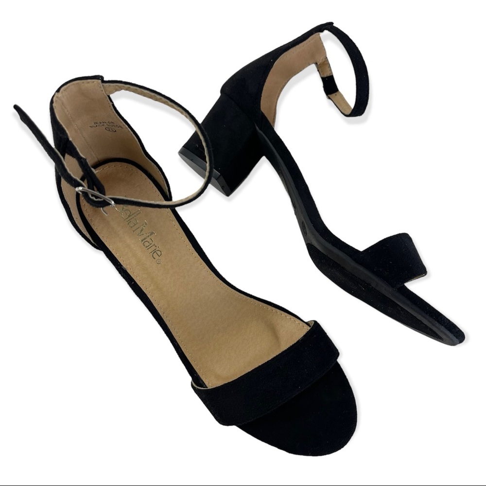 Bella Marie Jean-08‎ Low Heel Ankle Strap Open Toe Sandals Size 7.5